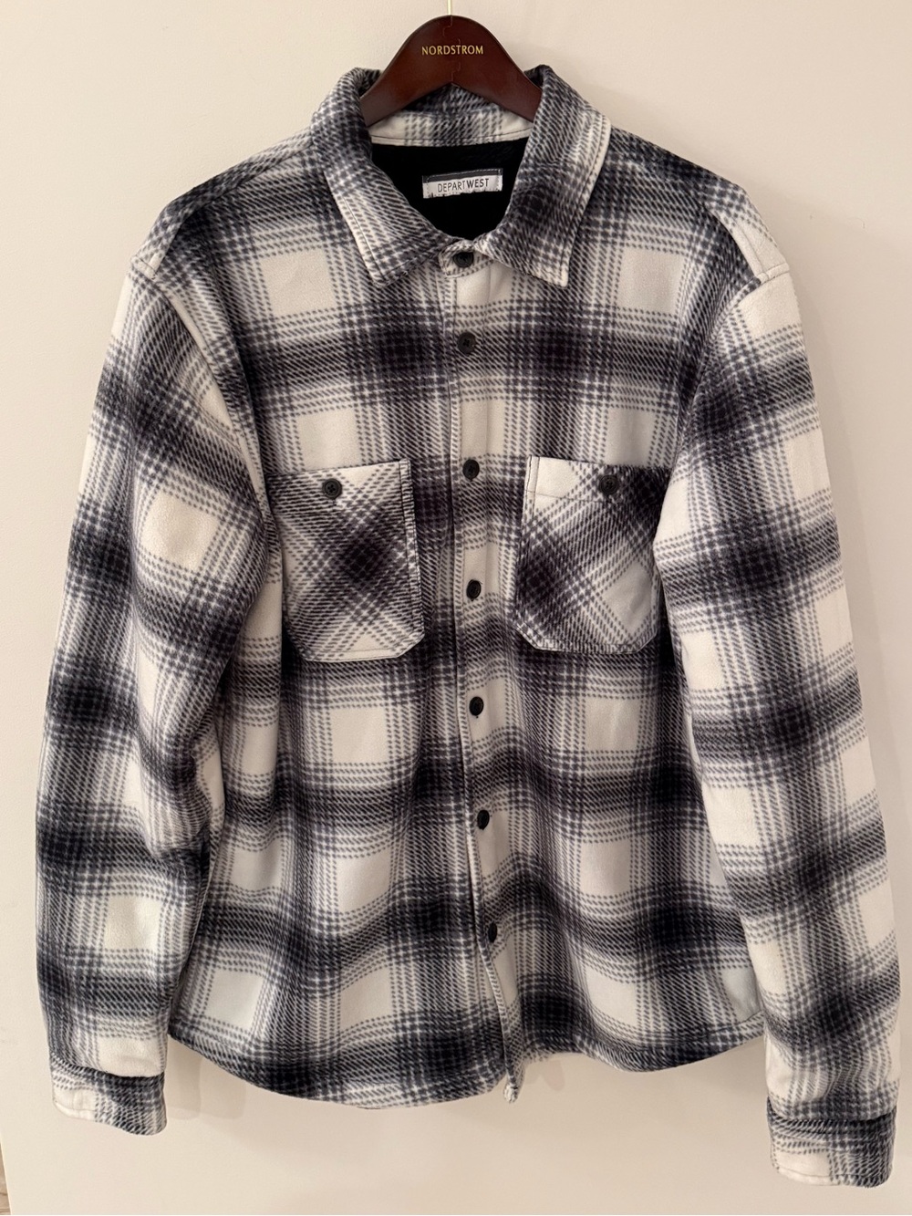 Departwest Black & White Plaid Sherpa Jacket